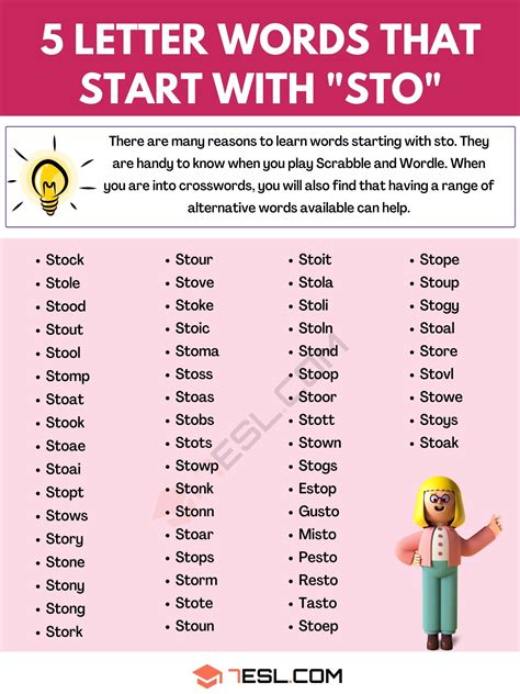 5 letter words beginning with sto|40+ 5 Letter Words Starting with STO